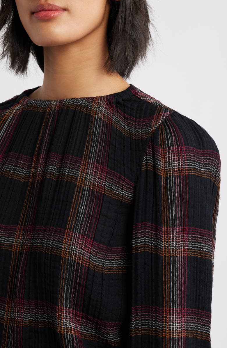 Cloth
Stone Elastic Shirred Top, Alternate, color, Autumn Sunset Plaid
