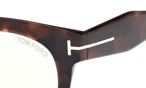 Tom Ford 52mm Butterfly Blue Light Blocking Glasses In Havana