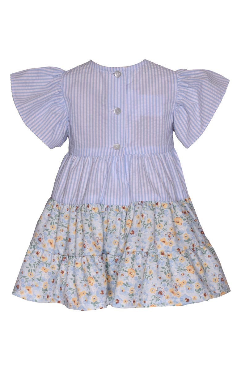 Iris & Ivy Stripe Floral Flutter Sleeve Dress, Alternate, color,