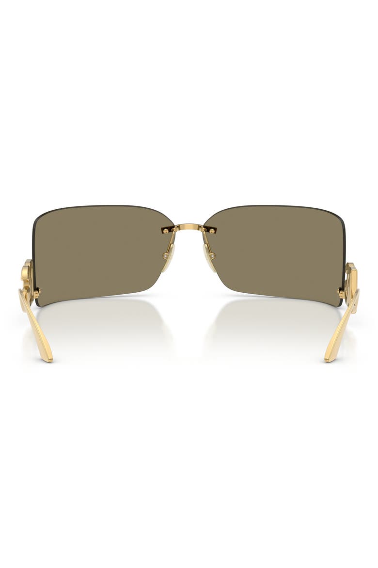 79mm Oversize Mirrored Rectangular Sunglasses, Alternate, color, GOLD / BROWN MIRROR GOLD
