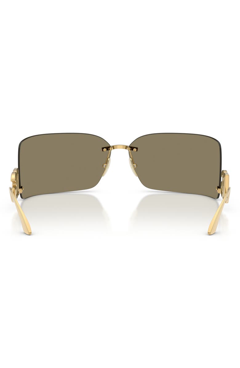 Dolce&Gabbana 79mm Oversize Mirrored Rectangular Sunglasses, Alternate, color, Gold / Brown Mirror Gold