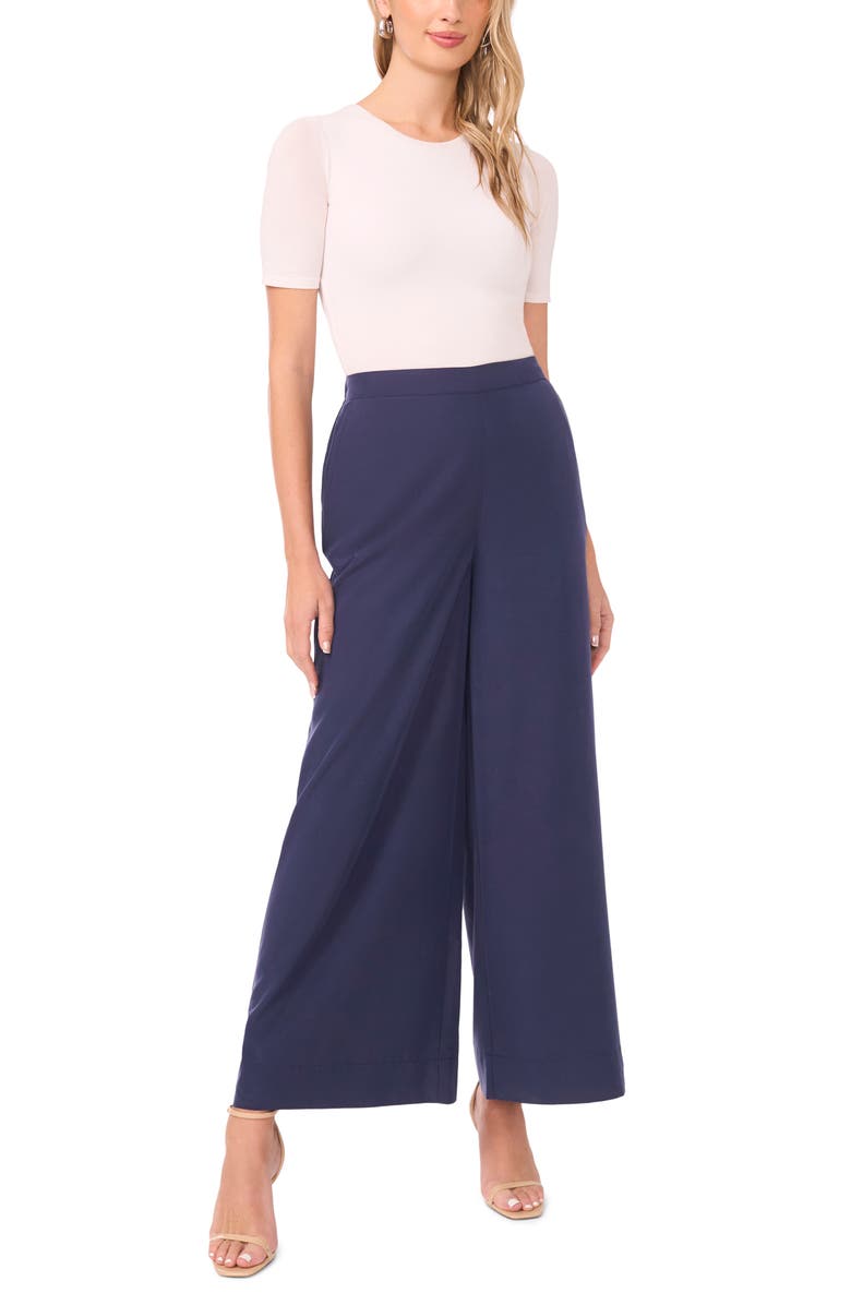 Vince Camuto Wide Leg Ankle Pants, Alternate, color, Classic Navy