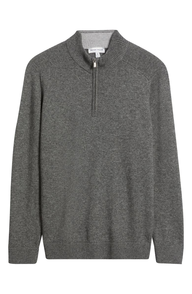 Peter Millar Crescent Wool Blend Quarter Zip Sweater, Alternate, color, Oslo Grey