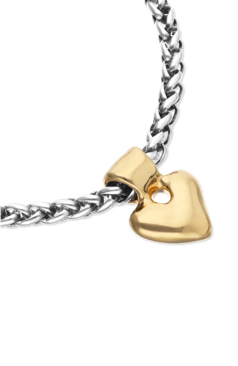 UNODE50 Sterling Silver Plated Chain Bracelet With 18K Gold Heart Detail, Alternate, color, Silver And Gold