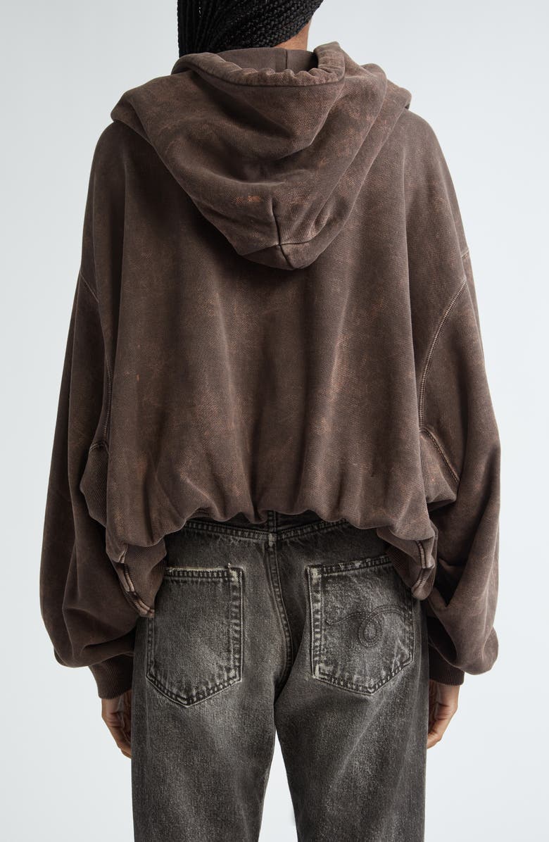 R13 Balloon Bubble Hem Cotton Hoodie, Alternate, color,