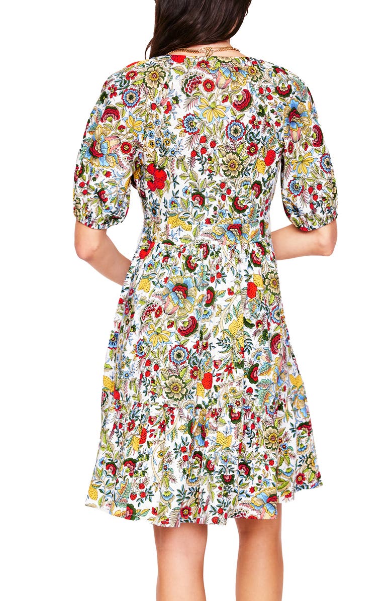 Boden Piper Floral Short Sleeve Cotton Blend Jersey Dress, Alternate, color, 