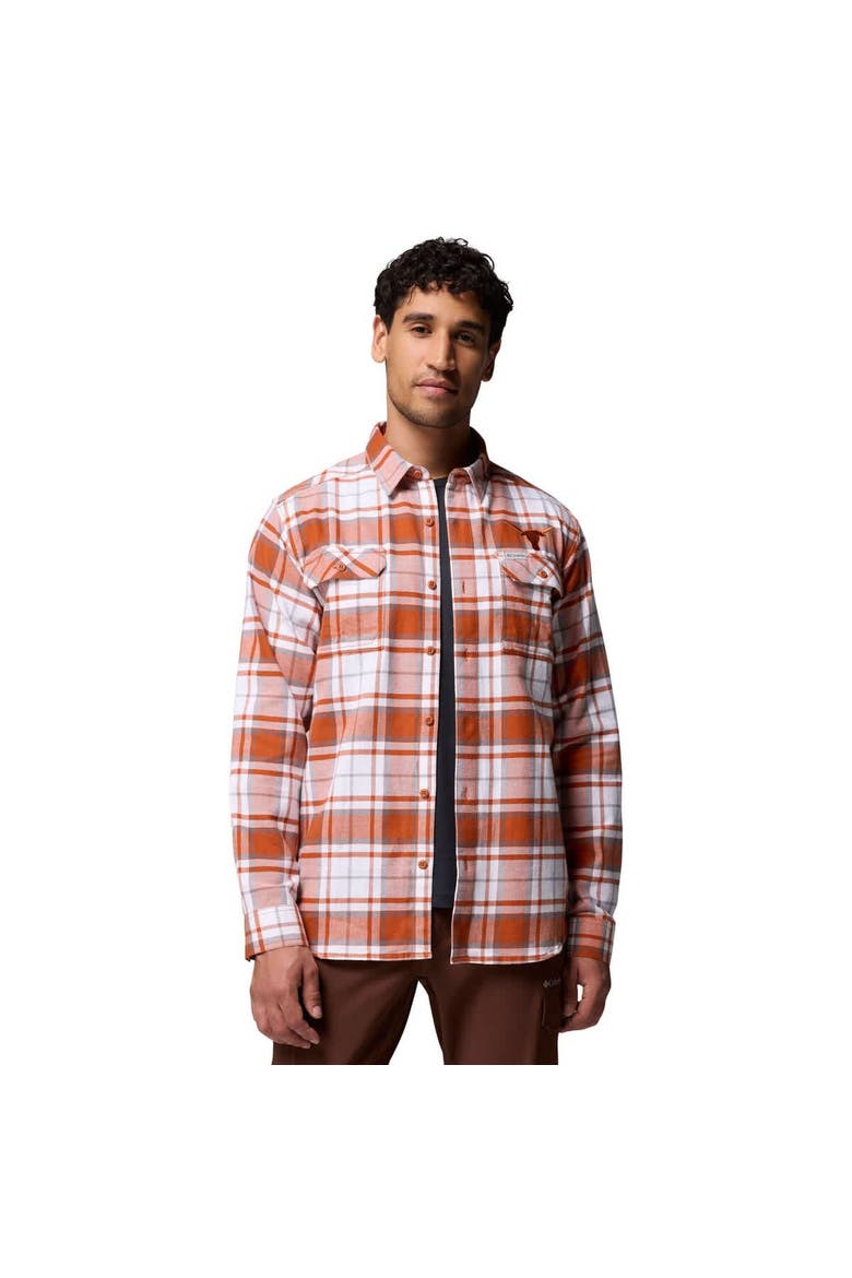 Men's Columbia  Texas Orange Texas Longhorns Flare Gun Omni-Wick Flannel Long Sleeve Button-Up Shirt, Alternate, color, Orange