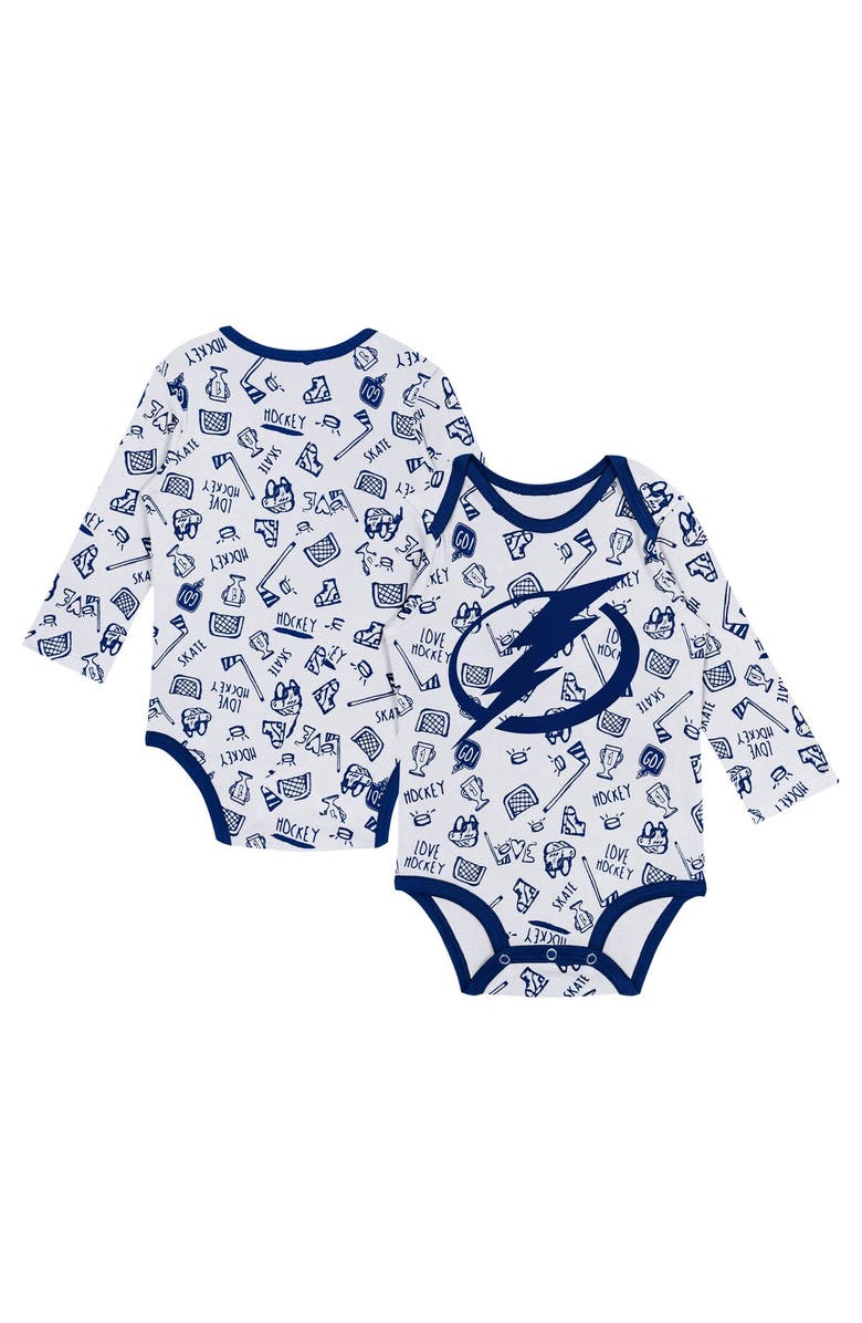 Outerstuff Infant White Tampa Bay Lightning Dynamic Defender Long Sleeve Bodysuit, Main, color,