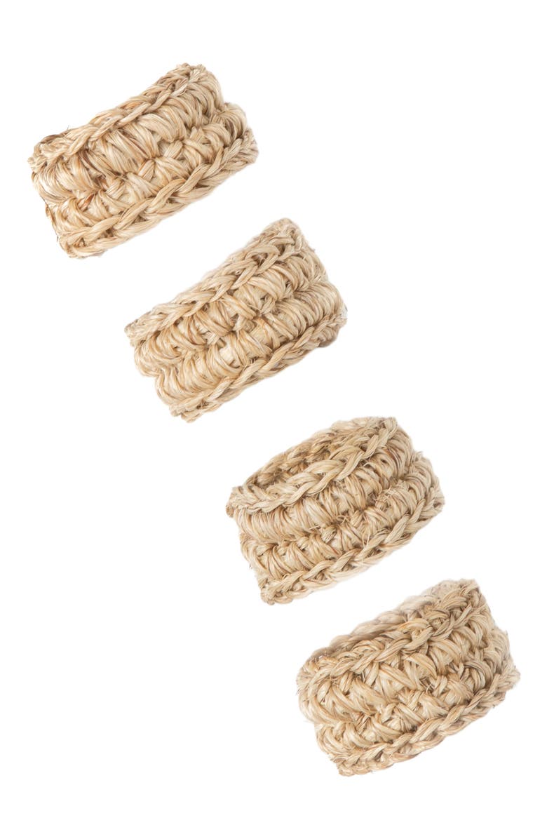 Tallo de Olivo Fique Spiral Napkin Rings Set of 4, Alternate, color, Natural