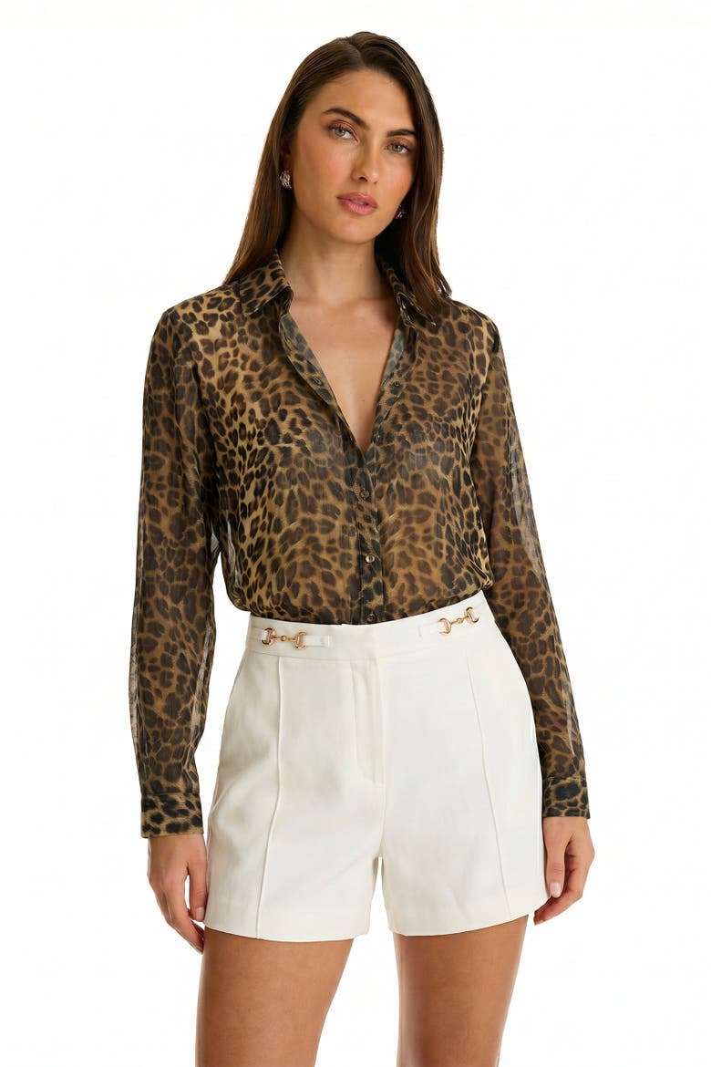 Ana Chiffon Blouse, Main, color, Leopard