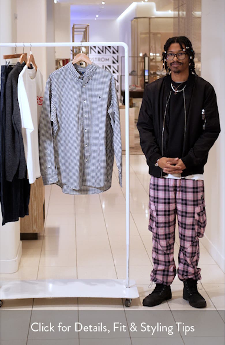 Classic Fit Gingham Sanded Twill Button-Down Shirt, sales video thumbnail