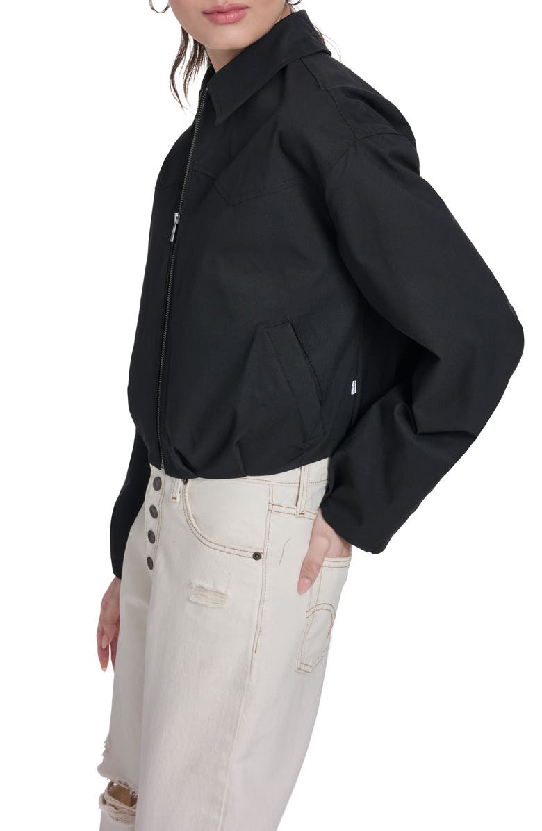 Levi's Crop Bubble Hem Bomber Jacket, Alternate, color, Black