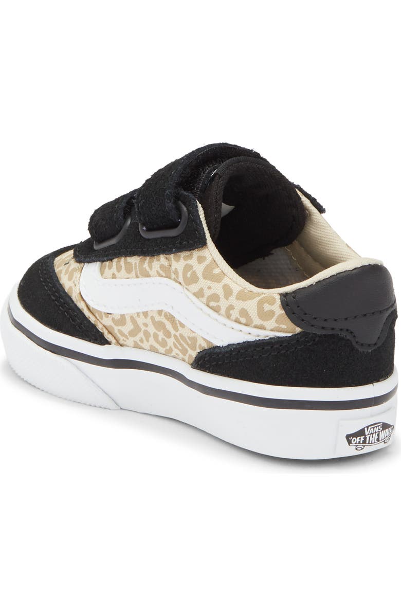 Vans Kids' Brooklyn Double Strap Sneaker, Alternate, color, Leopard Black