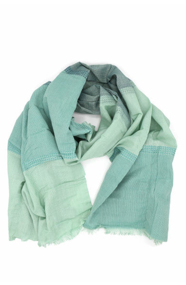 Fair Anita Woven Ocean Block Scarf, Alternate, color, Teal