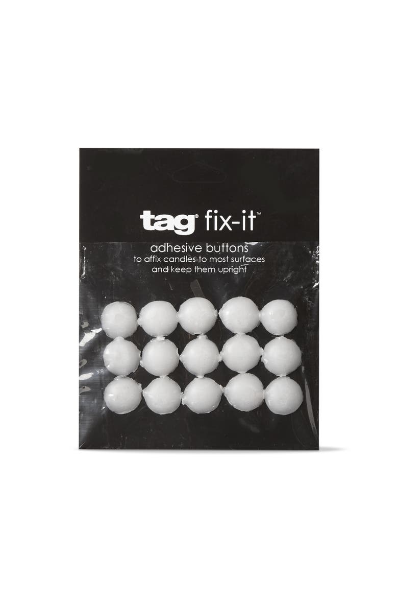 Fix-It Buttons Candle Sticky Dots 15pc Adhesive Adapters, Main, color, White