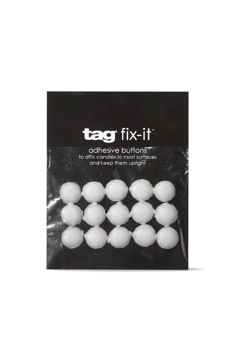 tag Fix-It Buttons Candle Sticky Dots 15pc Adhesive Adapters, Main, color, White
