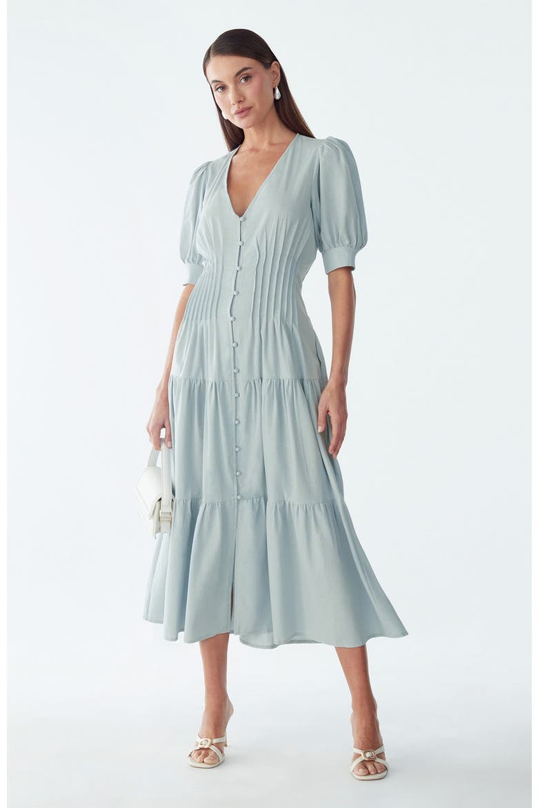 Apple Midi Dress, Alternate, color, Sky Blue