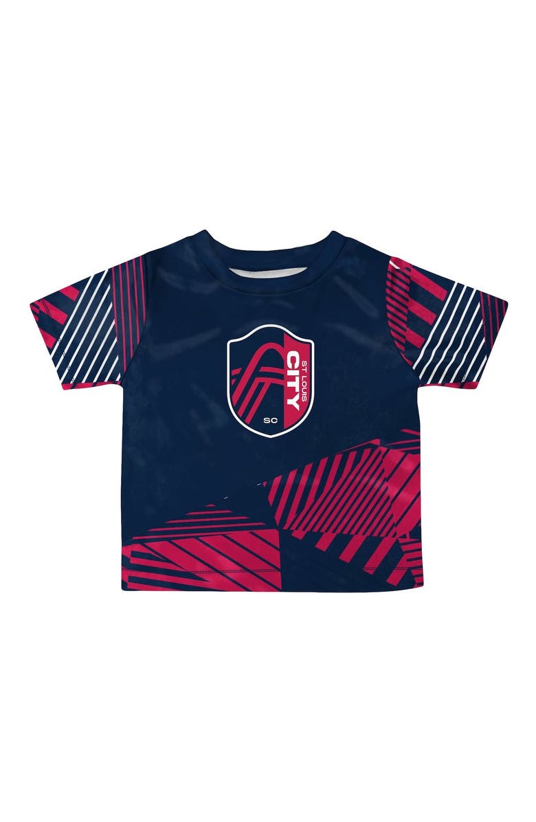 Outerstuff Toddler Navy/Pink St. Louis City SC Kick Off T-Shirt & Shorts Set, Alternate, color, 