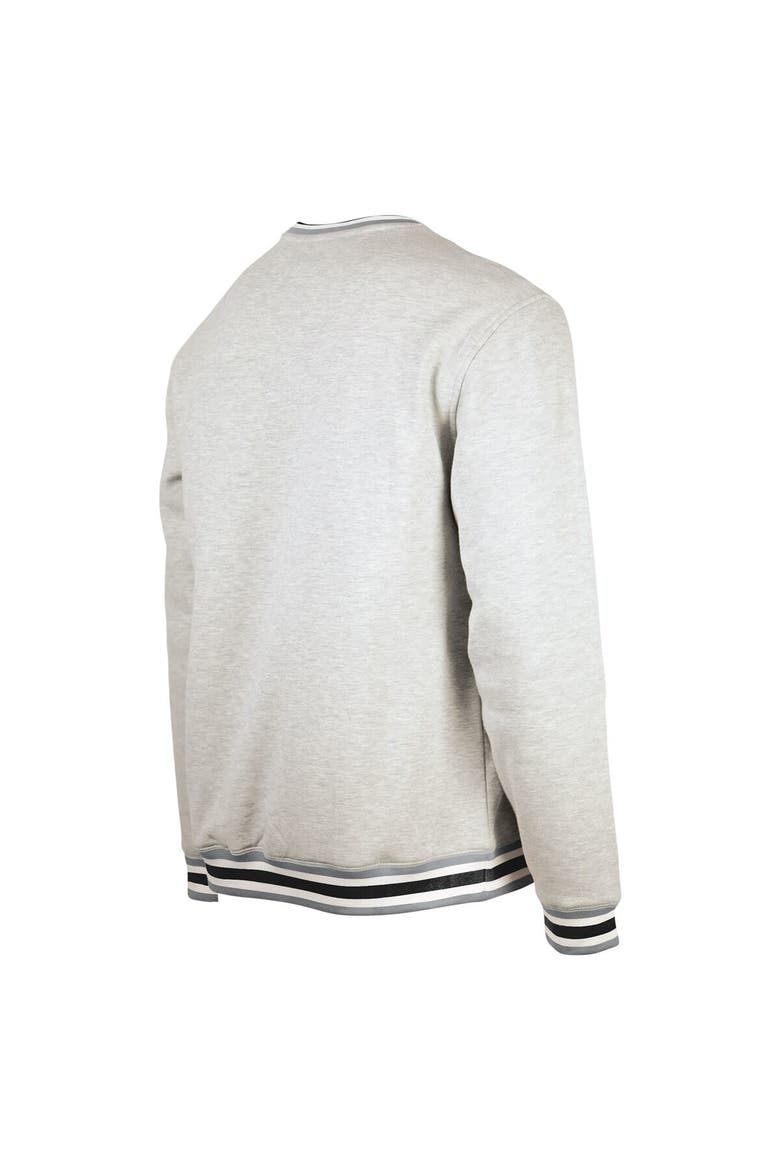 Men's New Era Heather Gray Chicago White Sox Throwback Classic Pullover Sweatshirt, Alternate, color, Heather Gray