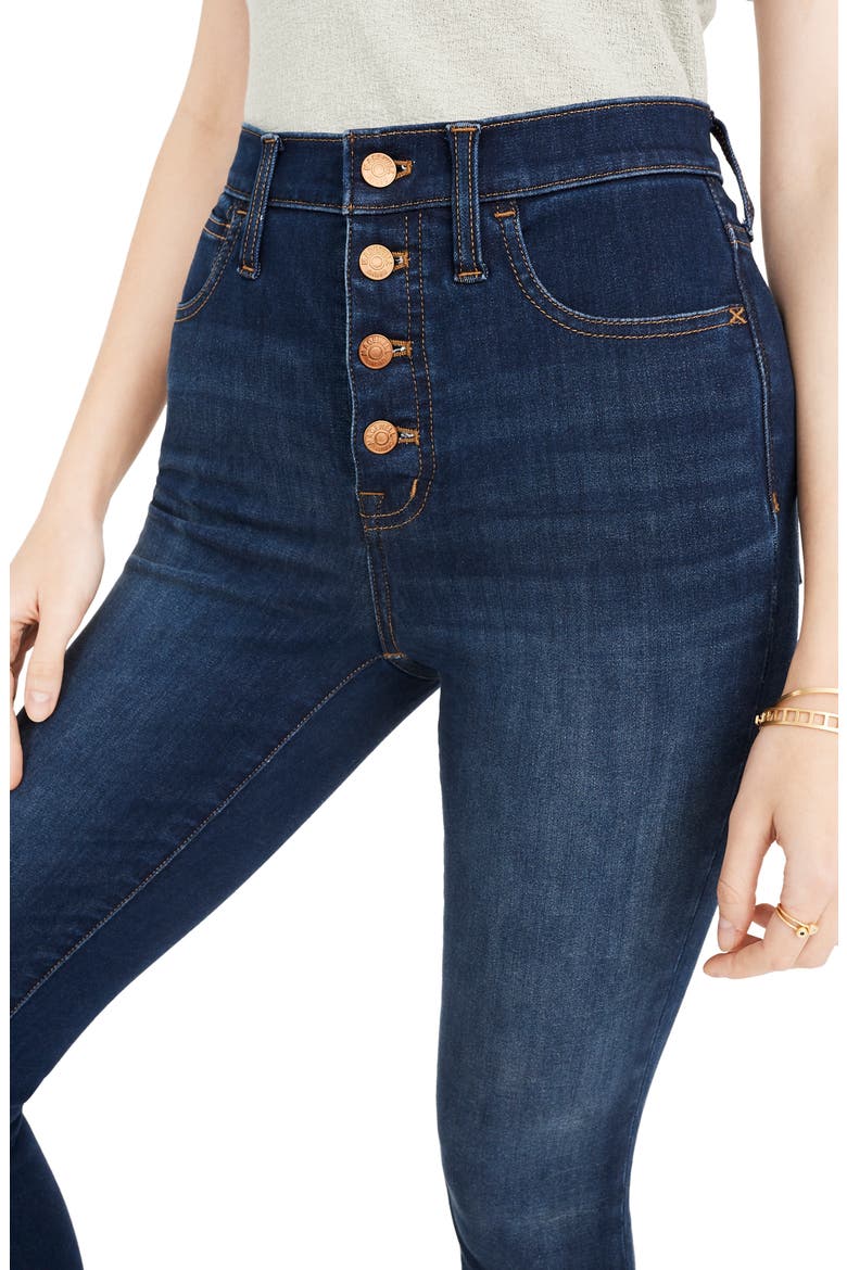 10-Inch High Waist Skinny Jeans: Button Front Edition, Alternate, color, CASSIA