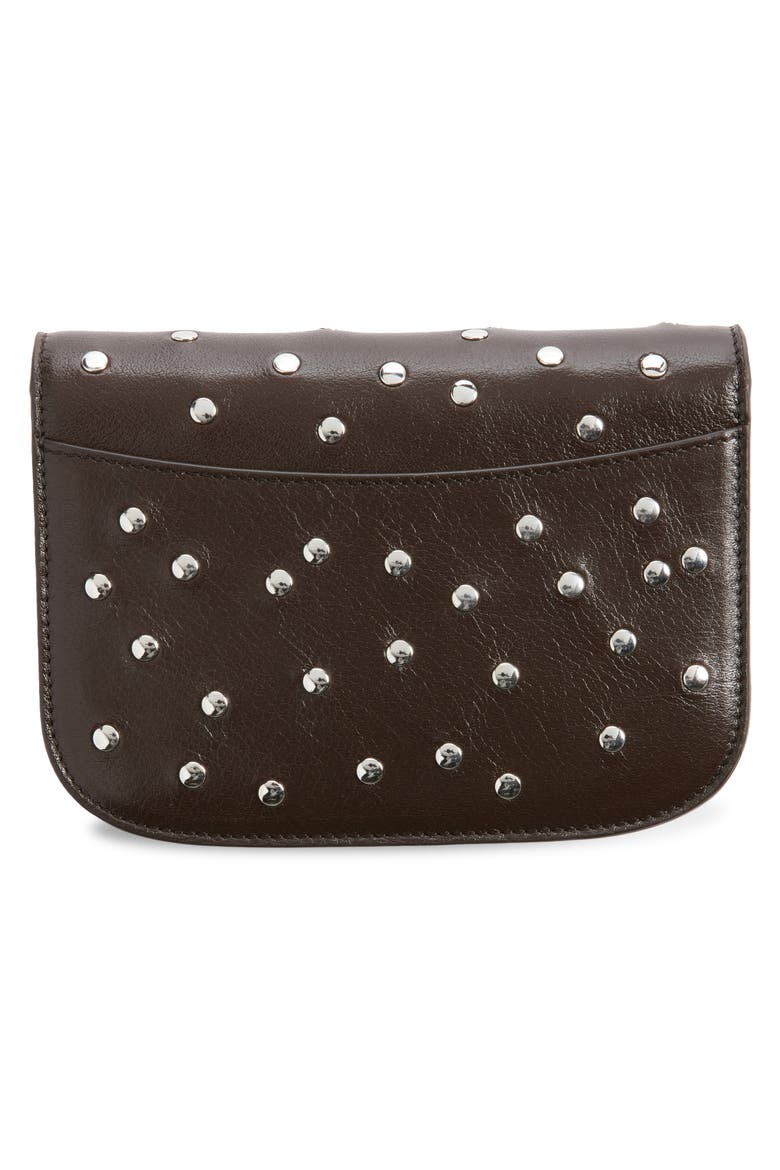 Soft Tab Studded Leather Wallet, Alternate, color, DARK CHOCOLATE BR490