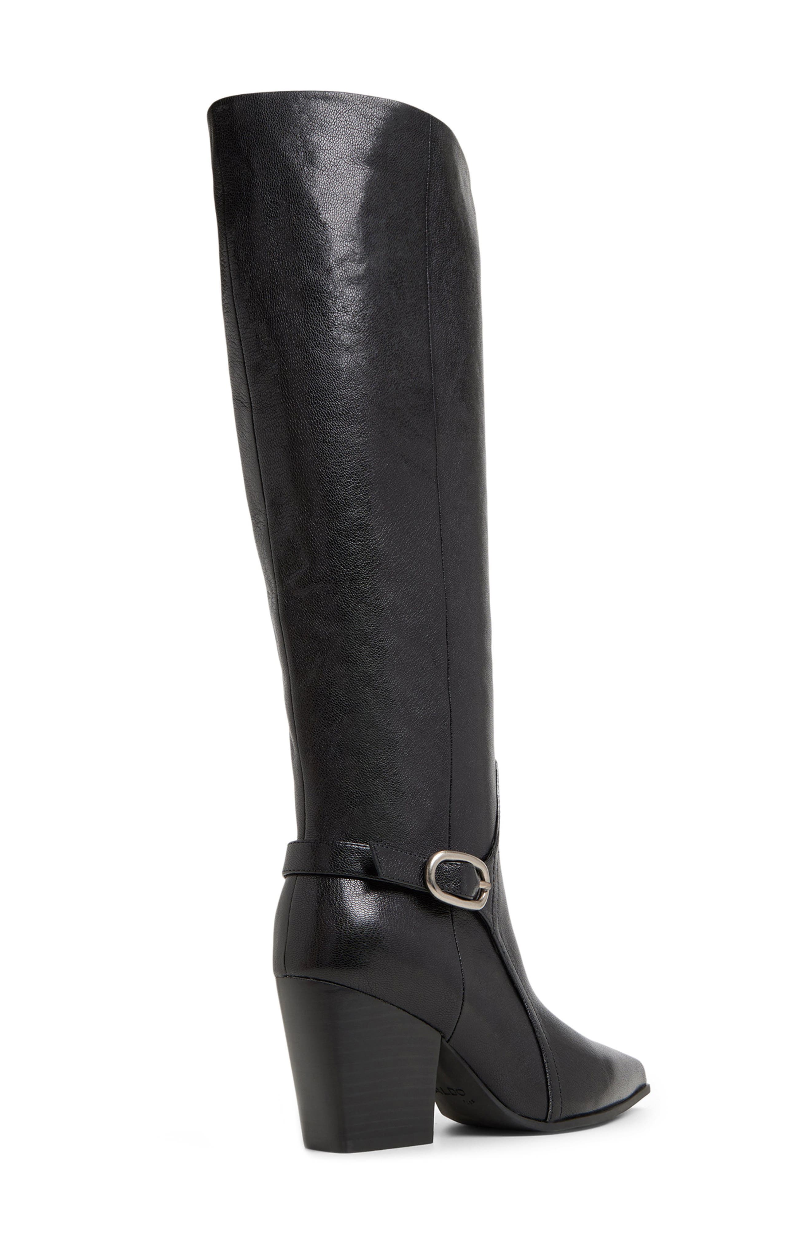 ALDO Saddle Knee High Boot, Alternate, color, Black