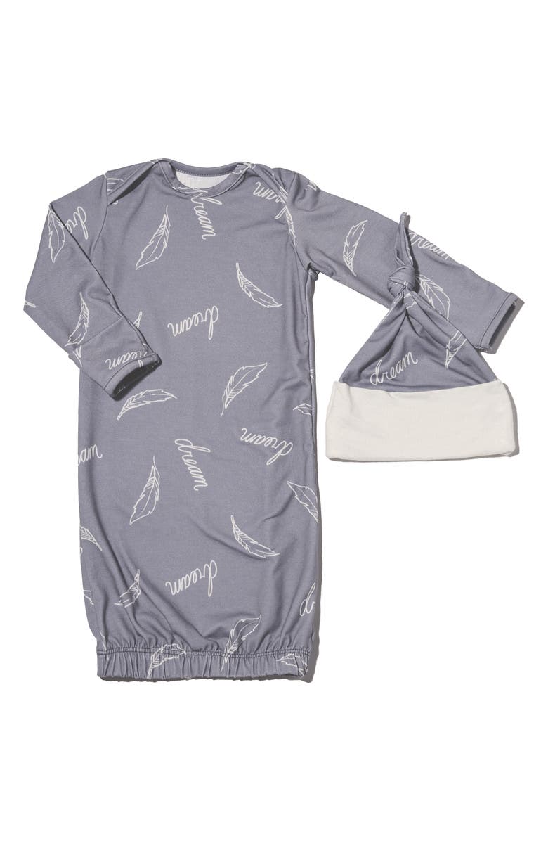 Baby Grey by Everly Grey Gown & Hat Set, Main, color, 