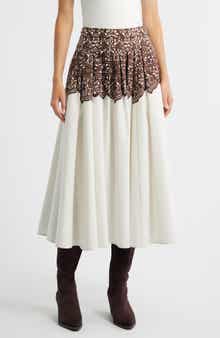 THE GREAT. The Regency Pleated Maxi Skirt