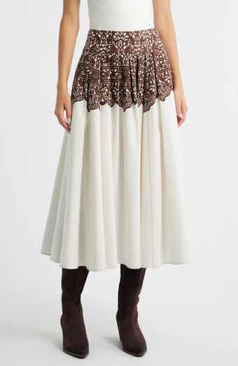 THE GREAT. The Regency Pleated Maxi Skirt