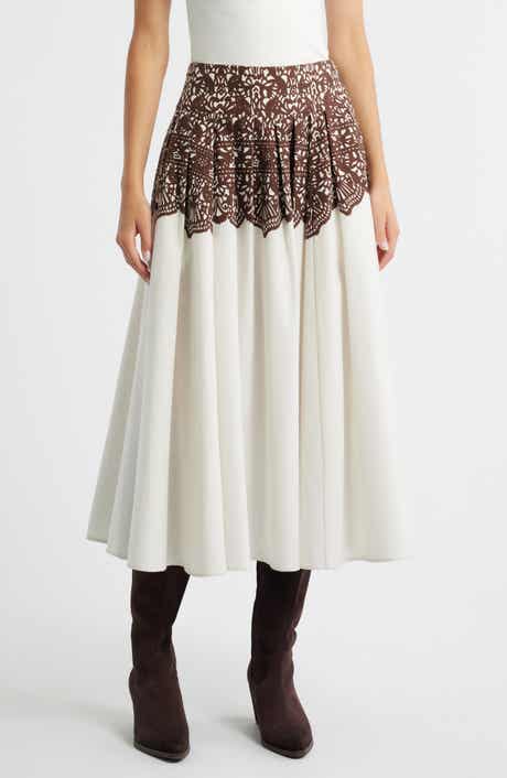 THE GREAT. The Regency Pleated Maxi Skirt
