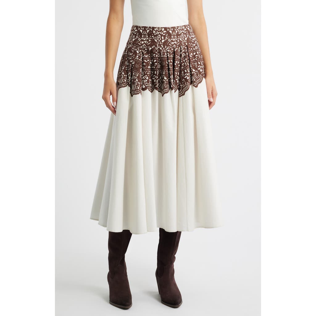 The Great . The Regency Pleated Maxi Skirt In White