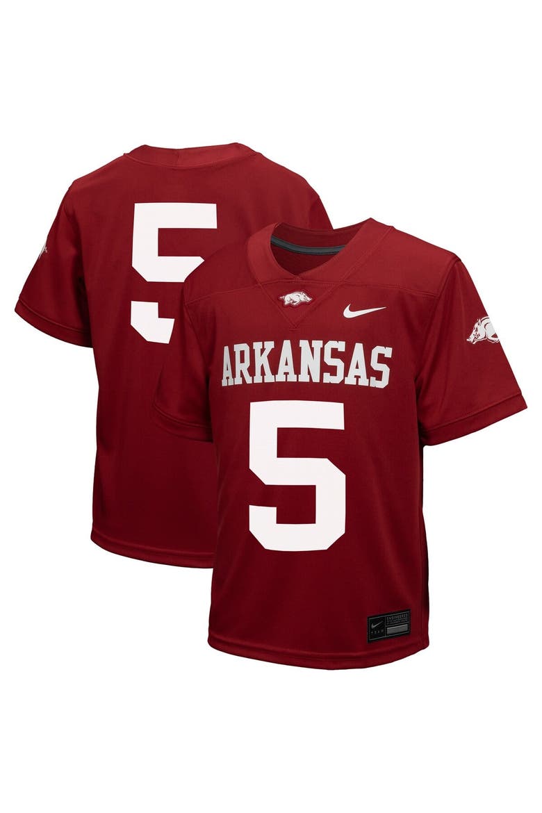 Preschool Nike #5 Cardinal Arkansas Razorbacks Untouchable Replica Game Jersey, Main, color, Cardinal