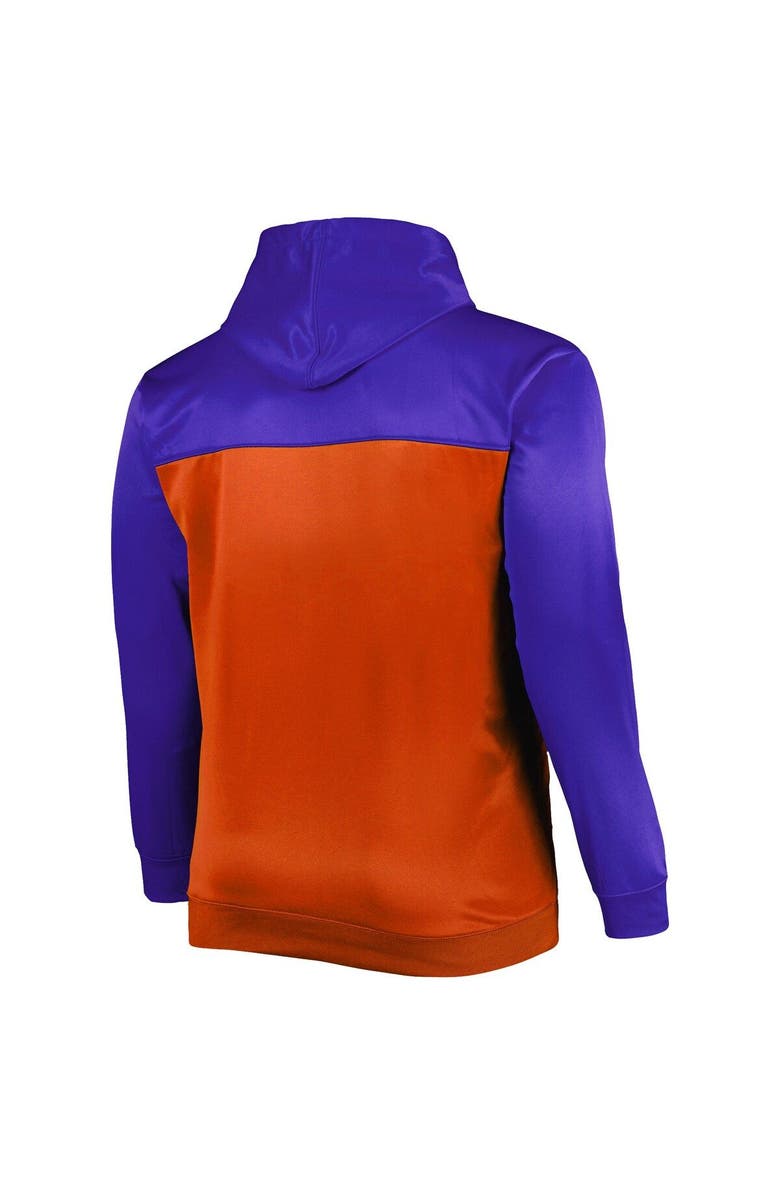 PROFILE Men's Royal/Orange New York Mets Big & Tall Yoke Full-Zip Hoodie, Alternate, color,