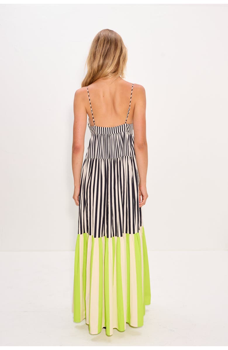 SIMONMILLER Romi Poplin Dress, Alternate, color, Black/Cream/Lime Multi