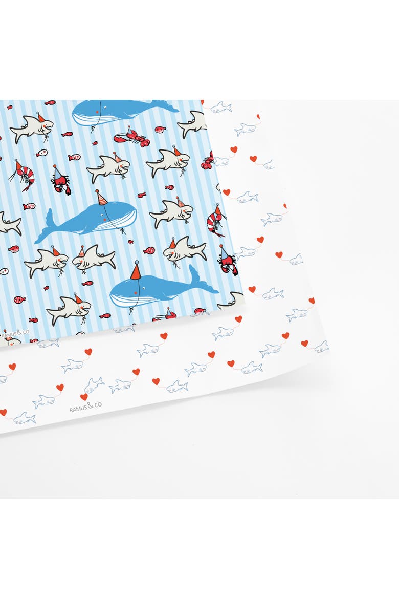 Eight Sheets Two-Sided "Deep Sea Party" Heavyweight Gift Wrap by Ramus & Co, Main, color, Multicolored