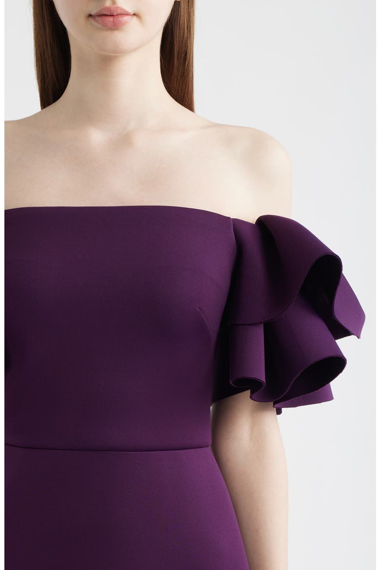 eliza j ruffle sleeve cocktail dress Eliza J Off-The-Shoulder Cocktail Dress With Ruffle Sleeves - Cobalt