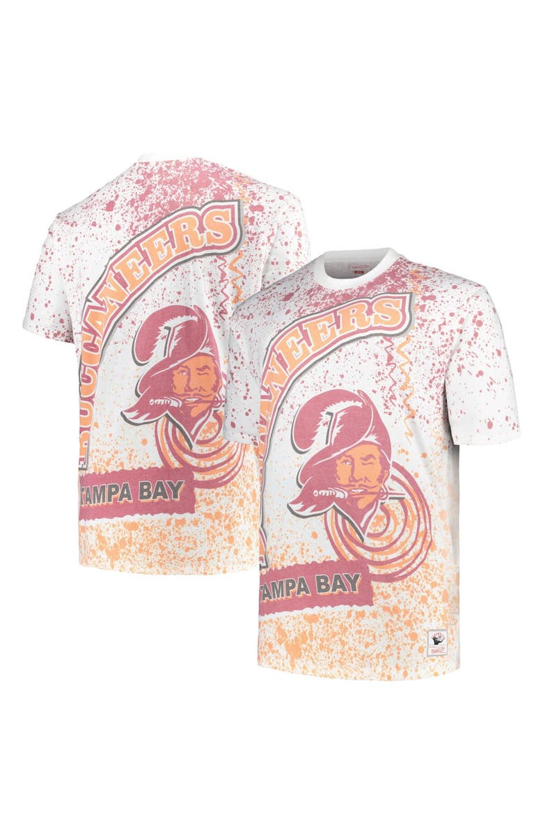 Mitchell & Ness Men's Mitchell & Ness White Tampa Bay Buccaneers Big & Tall Allover Print T-Shirt, Alternate, color, 