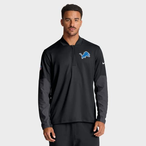 Men's Nike Black Detroit Lions Sideline Dri-FIT Half-Zip Pullover