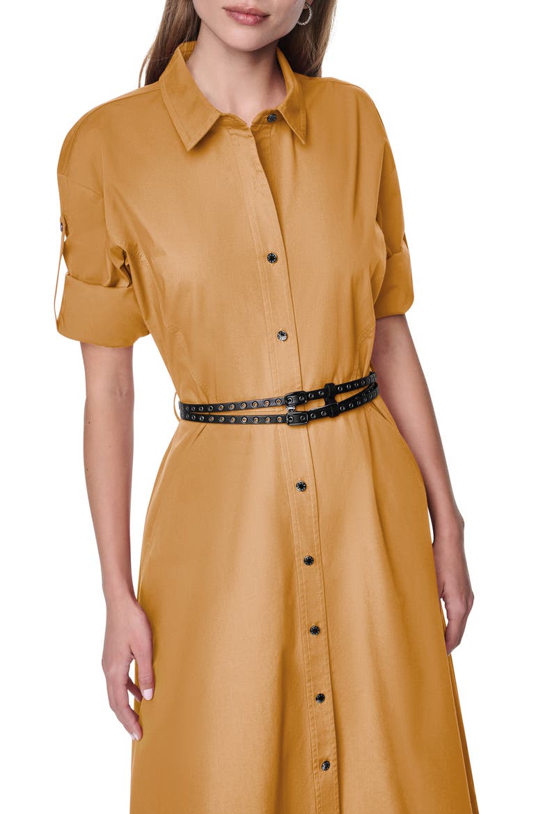 Long Sleeve Stretch Cotton Shirtdress, Alternate, color, DUNE