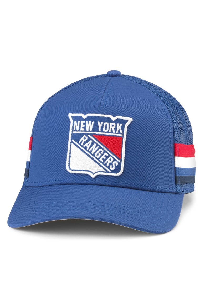 Men's American Needle Blue New York Rangers HotFoot Stripes Trucker Adjustable Hat, Main, color, Blue
