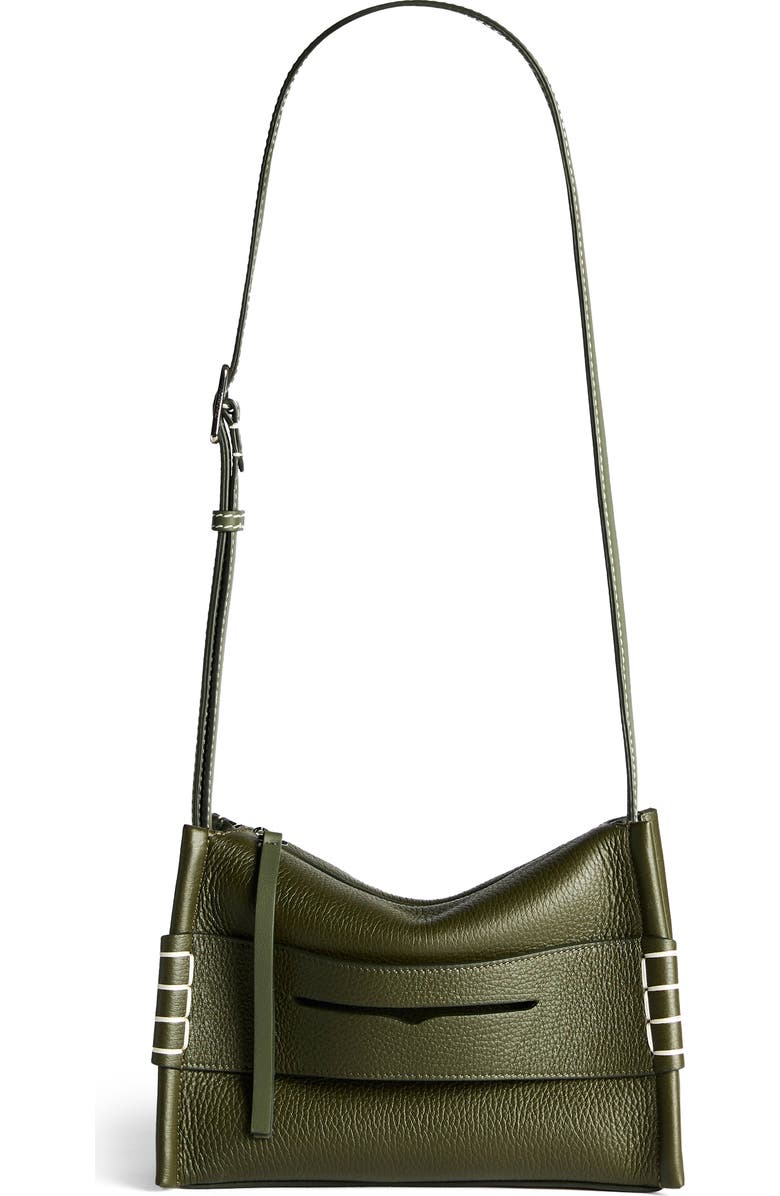 JW Anderson Small Loafer Leather Messenger Bag, Main, color, Khaki