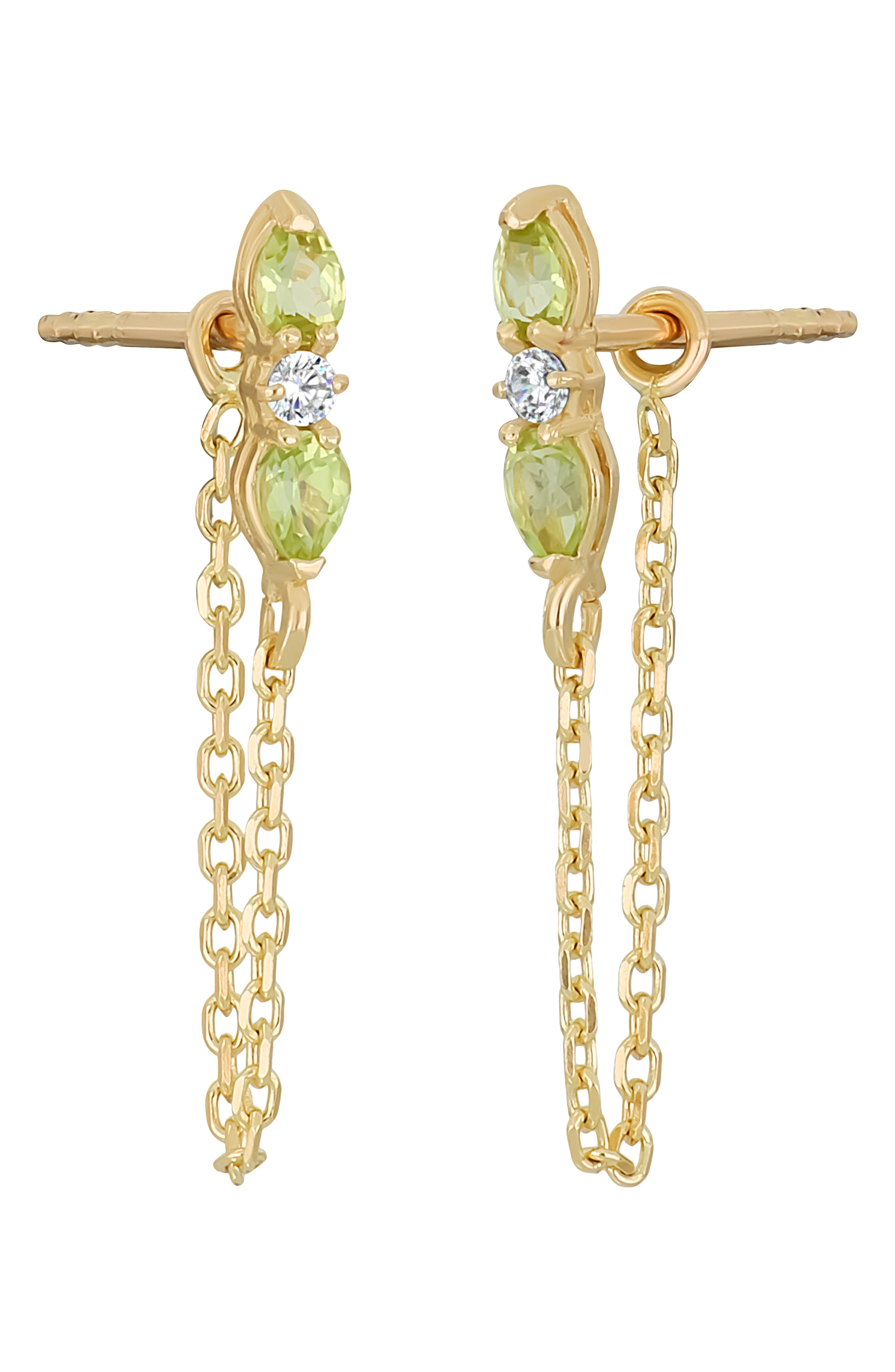 Bony Levy 14K Yellow Gold Color Semiprecious Stone & Diamond Chain Drop Earrings