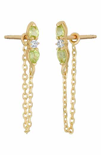 Bony Levy 14K Yellow Gold Color Semiprecious Stone & Diamond Chain Drop Earrings