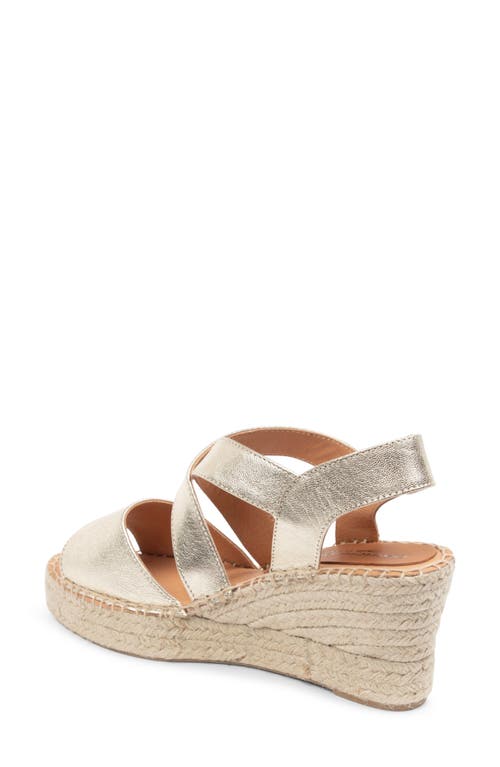 Patricia Green Penny Platform Wedge Espadrille Sandal In Gold Leather