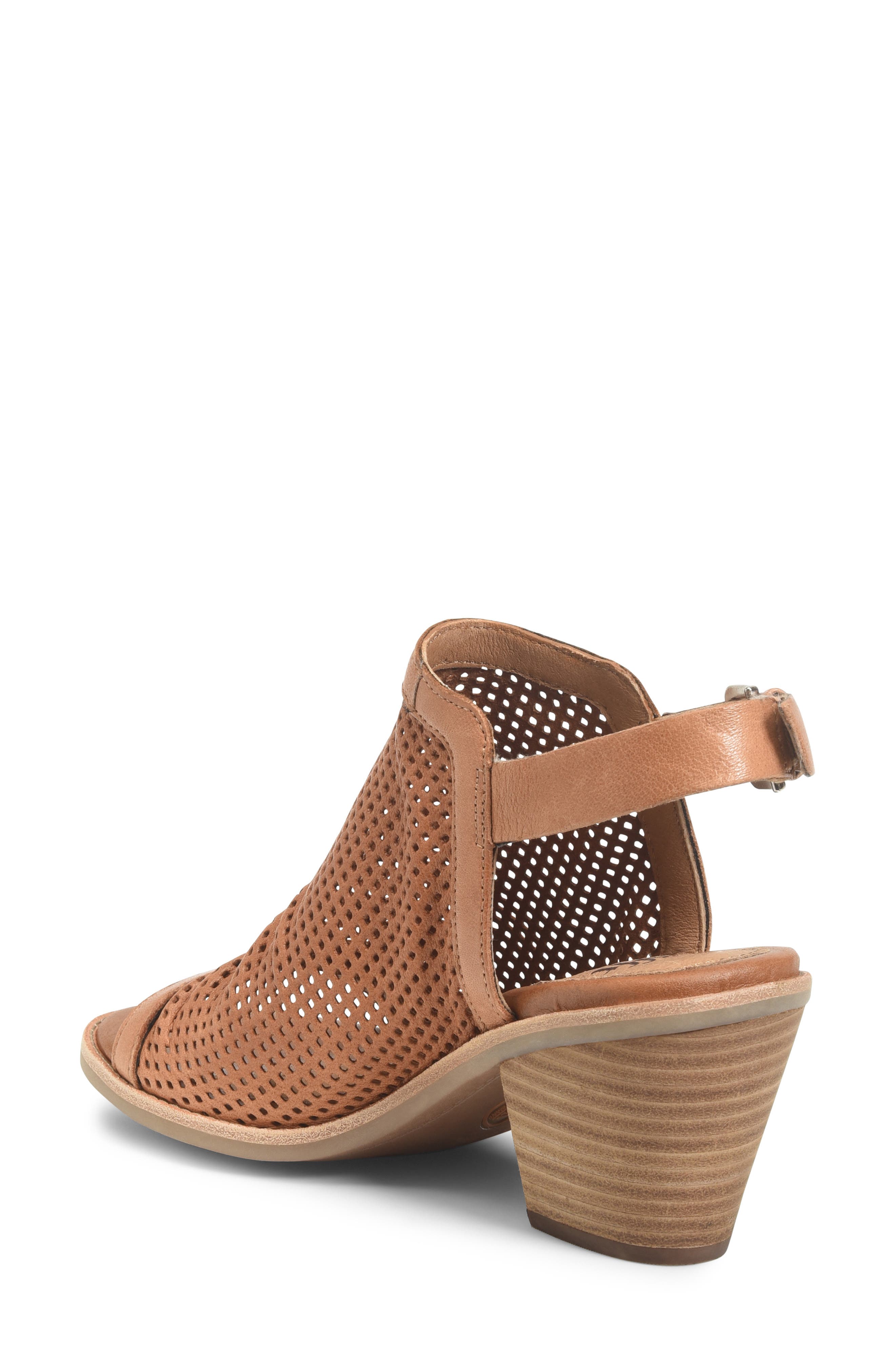Milly Perforated Sandal, Alternate, color, LUGGAGE LEATHER