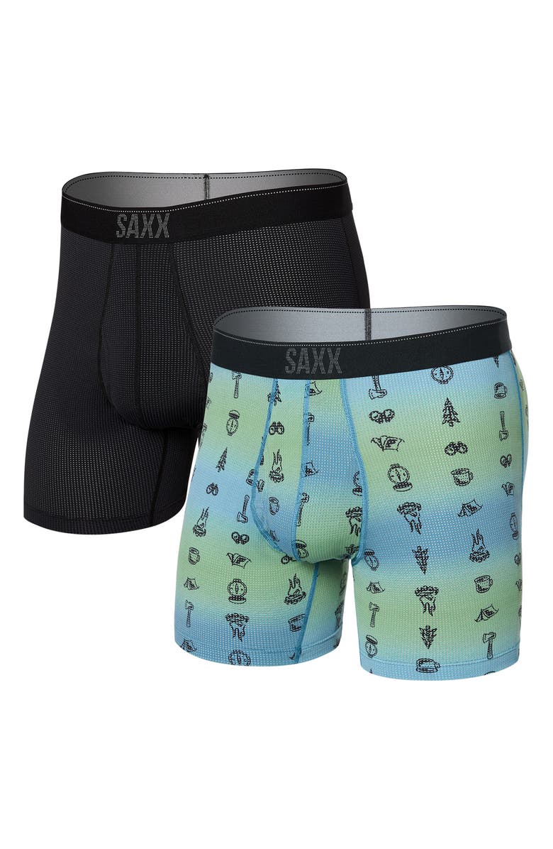 SAXX 2-Pack Boxer Briefs, Alternate, color, Camp Ombre/ Black