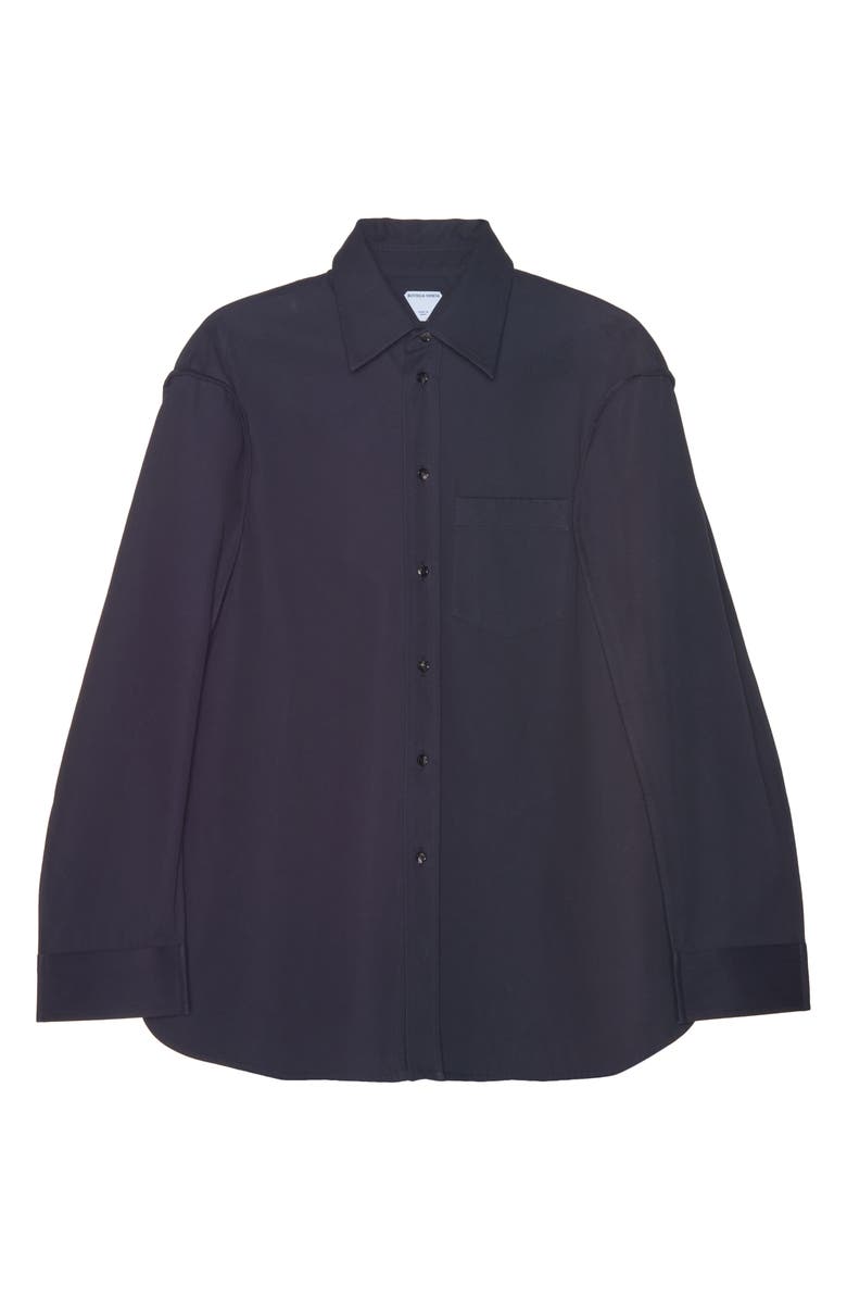Bottega Veneta Cotton Twill Button-Up Shirt, Alternate, color, Dark Night