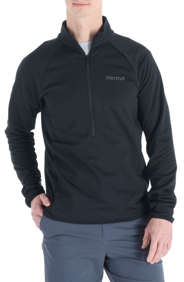 Marmot Leconte Half Zip Fleece Pullover, Main, color, Black