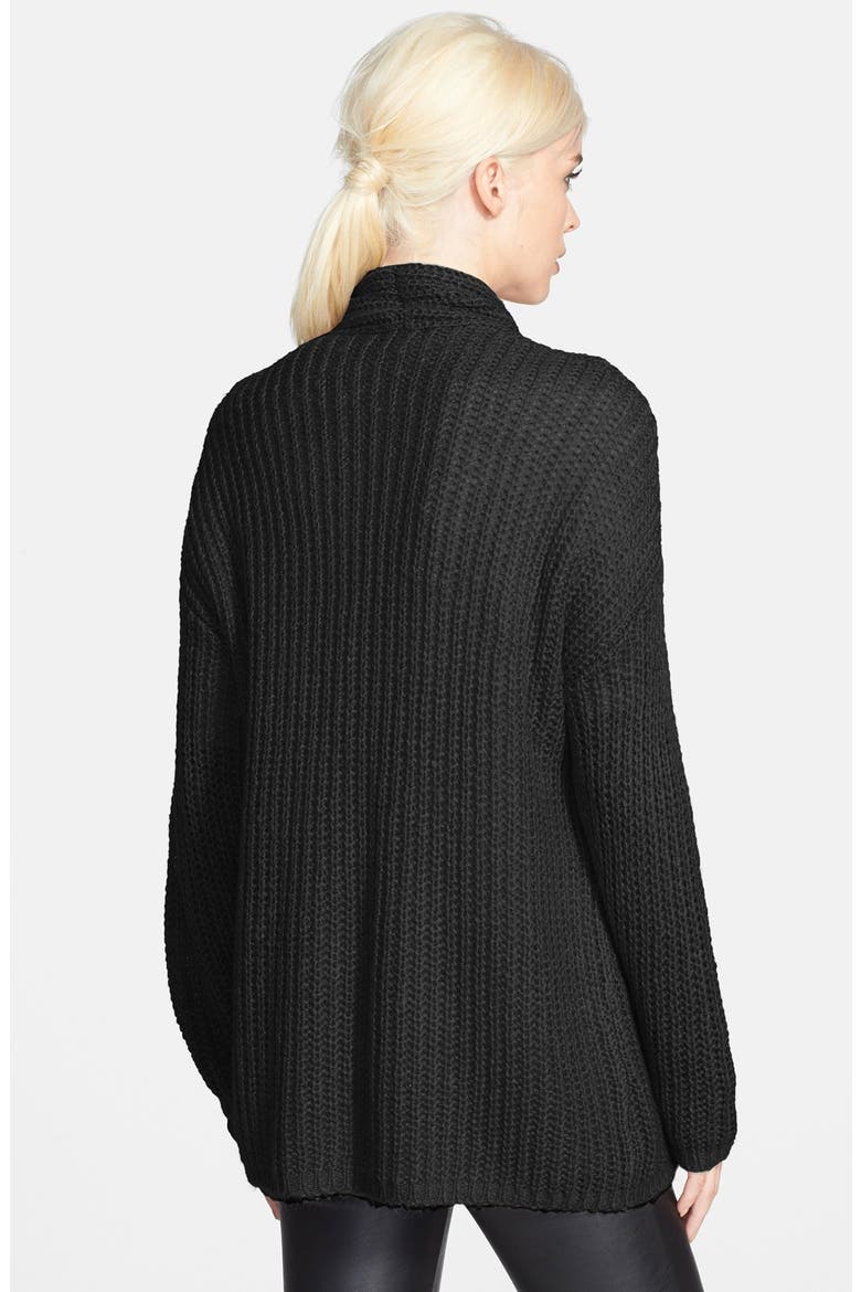 Open Front Cardigan, Alternate, color, BLACK