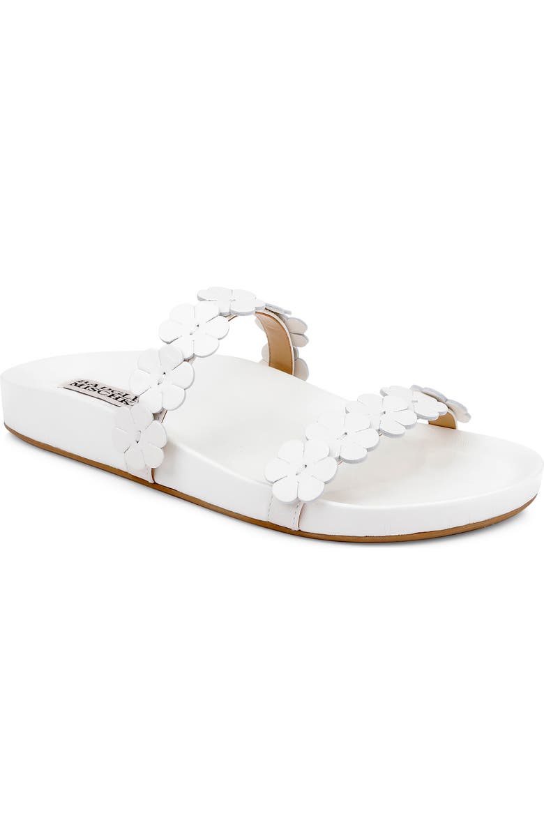Badgley Mischka Collection Waterbury Slide Sandal, Main, color, White Leather